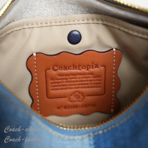 Coach Coachtopia Alter/Ego Small Slouchy Shoulder Bag In Upcrafted Cotton CDT10 - Picture 14 of 16